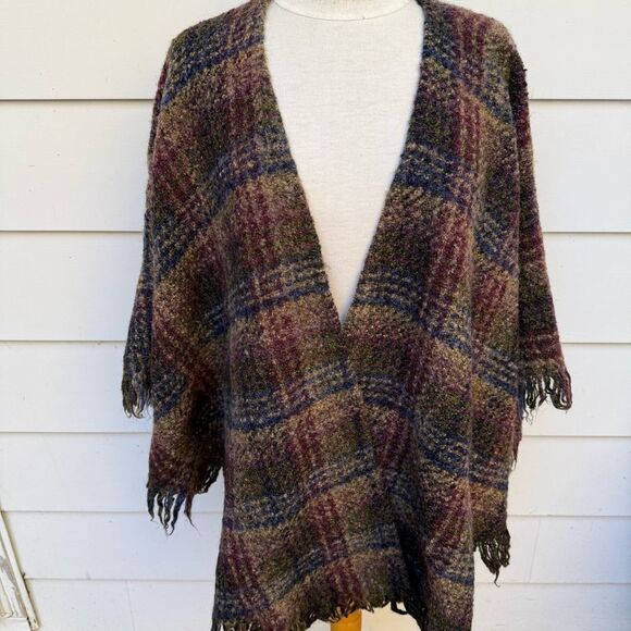 Weave Of The Irish Handcrafted Wool Blend Wrap Shawl Plaid Flannel One Size - Picture 2 of 15